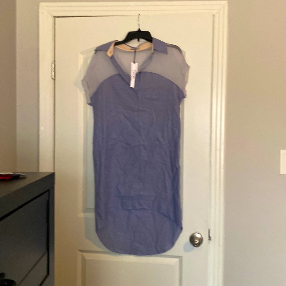 Mid-length, blue dress. Never worn. Size S